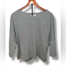 Max Studio Geometric Black and White Oversized Box Top Sz M EUC