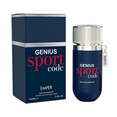 Emper Genius Sport Code Eau de Parfum Spray 3.4 fl oz Regular Size Fragrance