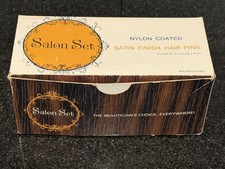 Vintage Salon Set Nylon Coated Open Bobby Hair Pins 1lb Box NEW 1 3/4 Black