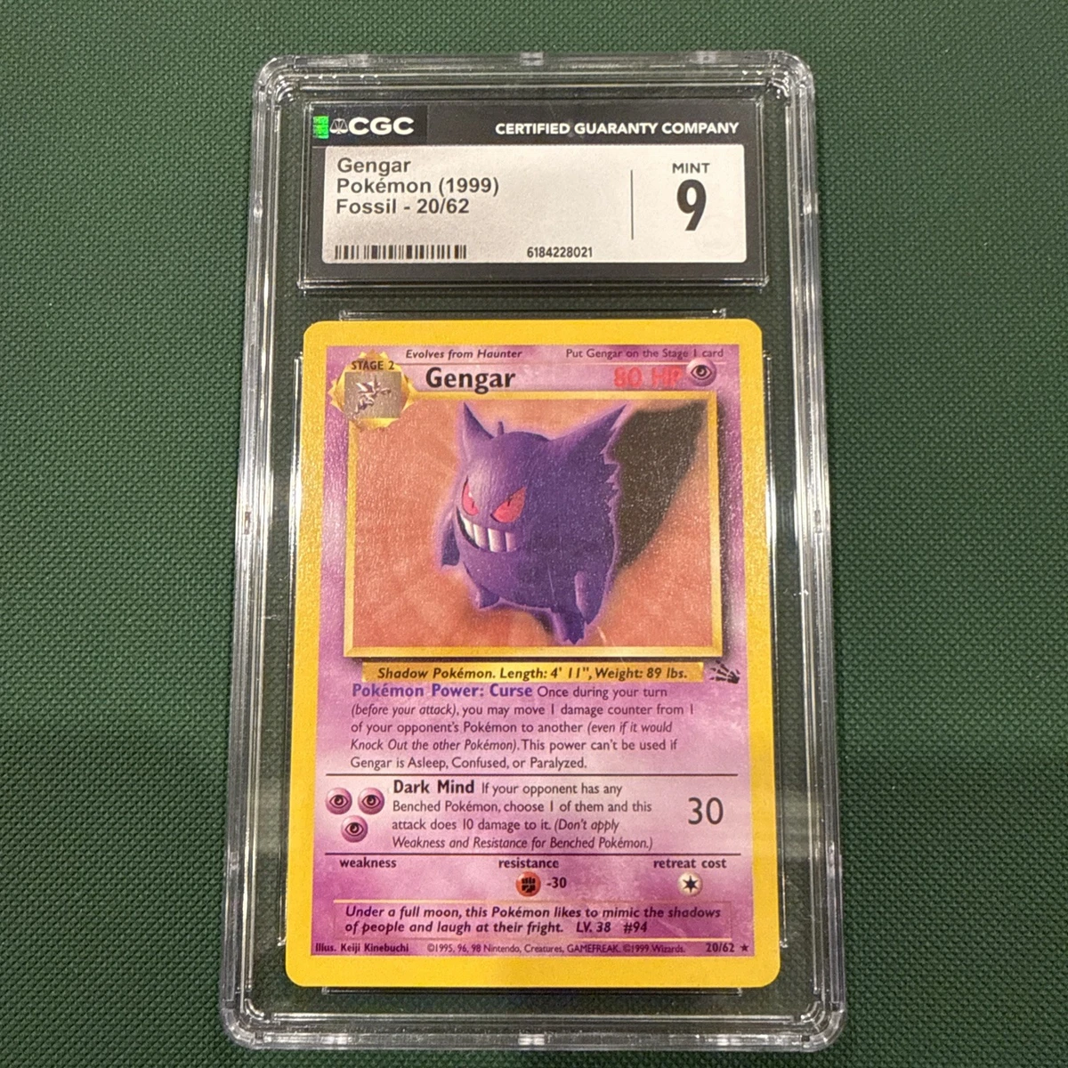 25+ Fossil Grade 9 Gengar Pokémon TCG Individual Collectible Card