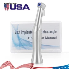 Dental Implant Reduction 20:1 Low Speed Contra Angle Handpiece 1-Yr Warranty