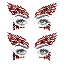 Red Halloween Vampire Blood Costume Face Jewels Rhinestone Tattoo