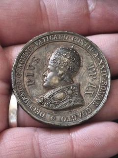 Médaille Papale Bronze Pius IX Vatican Rome 43 mm 34 1 g