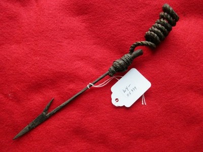 Northwest Coast Harpoon Tip W/Rope, Hand Forged Metal Spear Tip,  WY-0321 05399