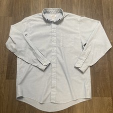 Vintage 90s Arrow Dover Shirt Men 17 36/37 USA Made Blue Button Down Long Sleeve