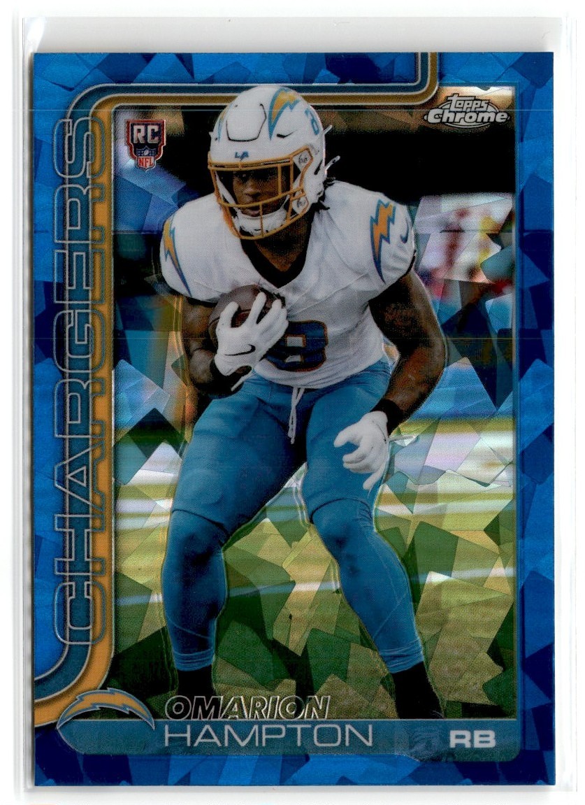 2025 Topps Chrome Sapphire Omarion Hampton Rookie Los Angeles Chargers #324