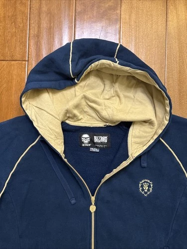 Jinx Blizzard World Of Warcraft Alliance Hoodie Small Fleece Full Zip Jacket image 5