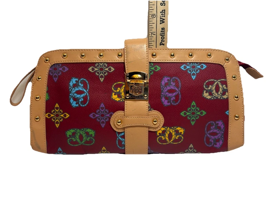 SHARIF ORIGINAL 1827 Clutch Pebble Leather *RARE* Geometric Art Designer Purse - Image 2 of 4