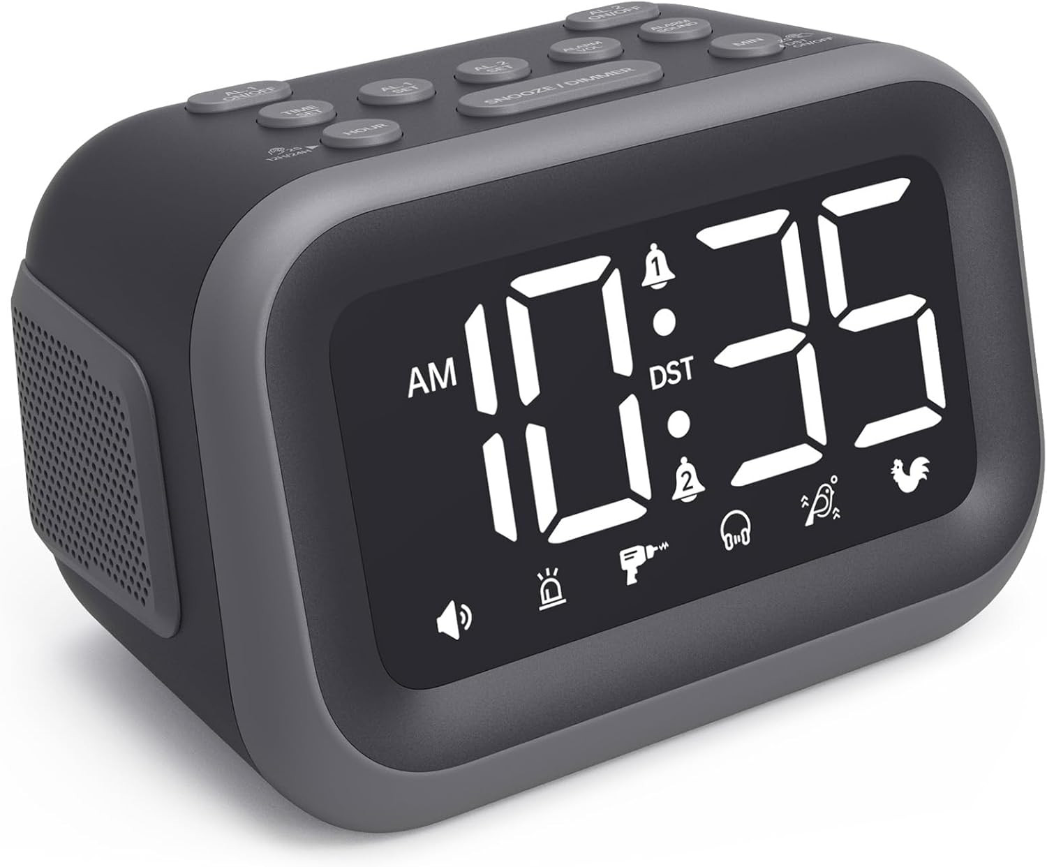 Super Loud Alarm Clock: 115 Db Dual Alarms and 6 Alarm Sounds for Heavy Sleepers image