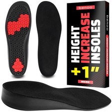 Height Increase Insoles for Men  1 inch Discreet Shoe Mens 10-11.5, Black