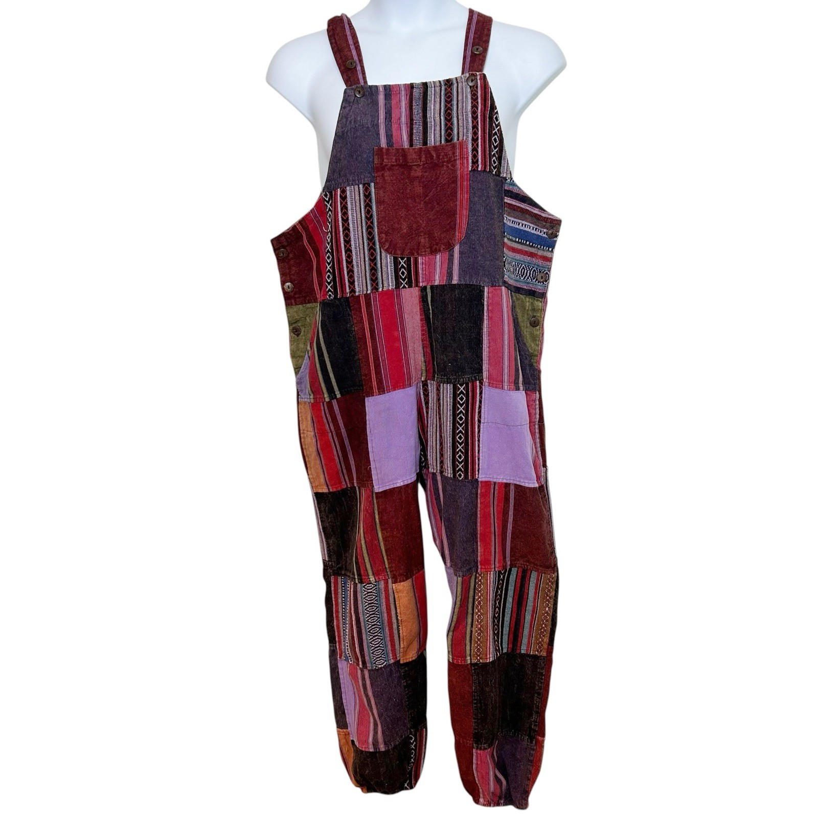 Rising International patchwork overall joggers si… - image 2