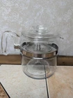 Vintage 7756-B Pyrex 6 Cup Glass Percolator Stovetop Coffee Pot - Clean.