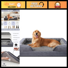 Large Orthopedic Dog Bed - XL Washable Sofa with Egg-Crate Foam, Waterproof, Non