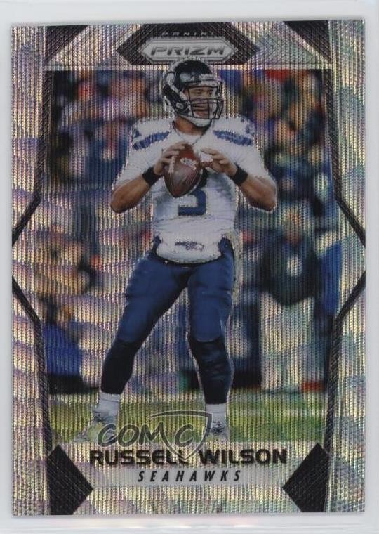 2017 Panini Prizm Blue Wave Prizm 56/149 Russell Wilson #127 02v3
