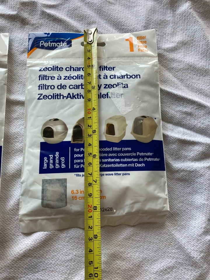 Lot  2 Petmate Zeolite Charcoal Filters Large For Hooded Cat Litter Pan See - Image 3 of 4
