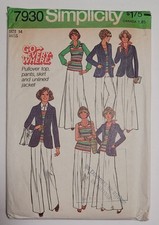 Simplicity 7930 Misses, Size 14, Pants, Skirt, Pullover Top, Jacket  UnCut