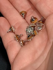 10 Vintage Rhinestone Metal Shank Clear Crystal Style Glass Buttons