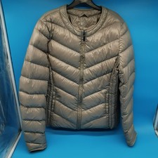 Moodison Down Jacket Womens Size 40 Taupe Puffer Real Feather Lightweight Coat