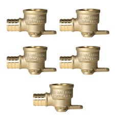 5 Pack XFITTING 3/4" Pex x 3/4" Female NPT Threaded Drop Ear Elbow, Lead Free