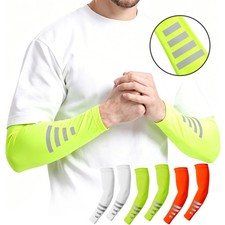 1 Pair Cooling UV Protection Arm Sleeves Reflective Sports Golf Cycling