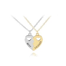SIVITE Best Friends Necklace 2 Pieces Gold  Silver Split Heart Pendant