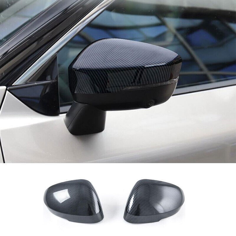 Exterior Rear View Mirror Cover Cap Trim For Nissan Rogue 2021-2025 Carbon Fiber