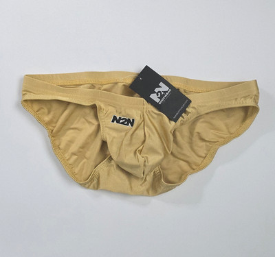 N2N Bodywear Men's Swim Maverick Bikini w/ C-Strap, Size L Gold - NWT