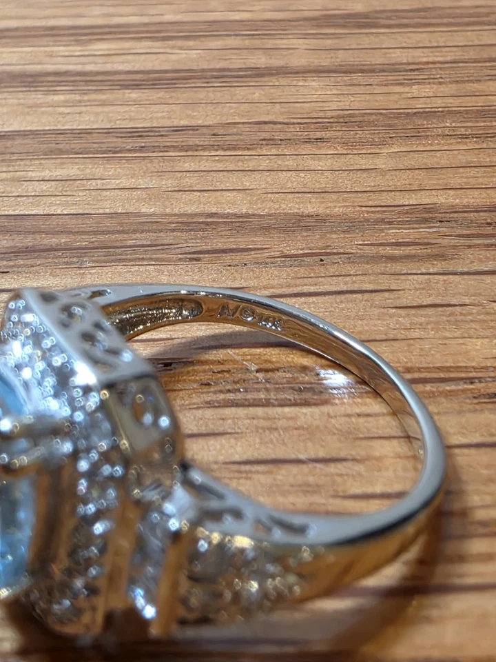 Anillo de aguamarina vintage Alwand Vahan 14k WG talla 5 Foto 2 de 4