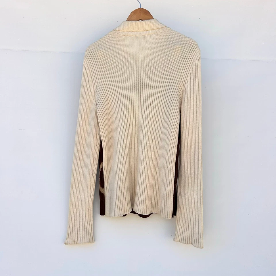 Dolce & Gabbana Mujer’s Y2K Gamuza Tejida Manga Larga Suéter Camisa Marrón 50 XL Foto 4 de 4