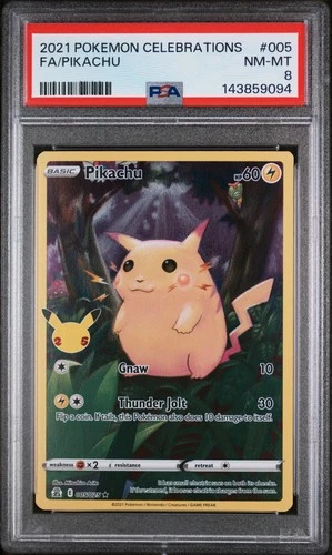 2021 POKEMON CELEBRATIONS #005 FULL ART/PIKACHU PSA 8