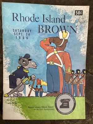 Rare Vintage Sept 24, 1966 University of Rhode Island Brown Football Program