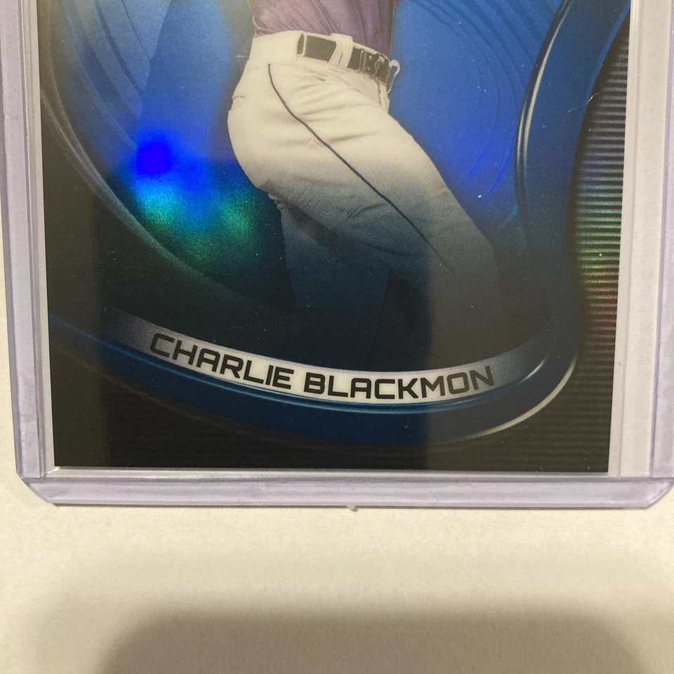 2022 Topps Chrome Black /75 Blue Refractor #26 Charlie Blackmon Rockies - Image 3 of 4