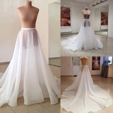 Organza Wedding Skirt Detachable Long Train Sheer Organza Bridal Women Skirt