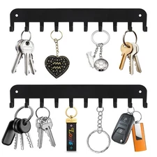 2 Pack Key Holder Wall Mount, 10 Hooks Car Key Holder for Wall, No Drilling R...