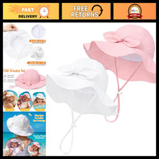 Infant Toddler Sun Hat UPF50 Wide Brim Beach Hat for Baby Girls - Summer Protec