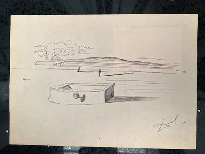 Salvador Dali Zeichnung auf Papier (Handmade) signiert und gestempelt Mischte... - Bild 1 von 4