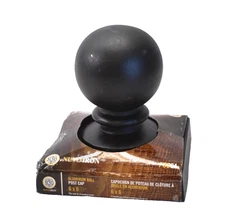 Nuvo Iron Black Aluminum Ball Fence Post Cap For 6x6 & 4x4 Fence Posts No SCREWS