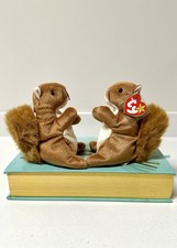 Sets Of 2 Ty Beanie Babies NUTS the Squirrel DOB January 21, 1996