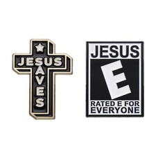 2pcs Jesus Cross Pin,Hat Jacket Enamel Pins Jesus Pins for Backpacks Jesus Saves