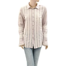 Odd Molly Anthropologie Midnight Shirt Tunic Top Lace Buttondown S-1 NEW 274142