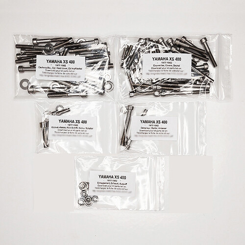 Vis inox moteur Yamaha XS 400 1977-1982 : kit de visserie Allen haut de gamme