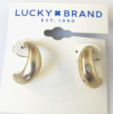 Lucky Brand Gold-Tone Crystal Star Hoop Earrings 29