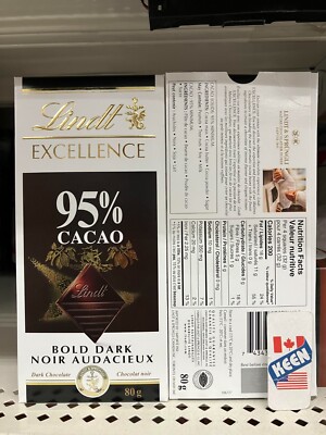 Lindt EXCELLENCE 95% Cacao Dark Chocolate Bar, 80 G, Exp:2026SE | eBay