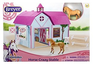Kids Horse Barn Farm Play Set Stable Toddler Girl Pink Gift Toy