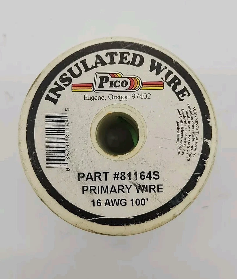 Pico 81164S - 16 Awg Green Insulated Primary Wire -100' Per Package USA - Image 3 of 3
