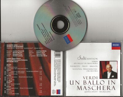 VERDI Un Ballo in Maschera highlights cd 1992 Decca Solti edition Pavarotti
