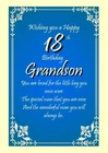 NEW Happy18th Birthday Grandson A5 Card 18th Birthday A Wonderful Blessing