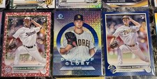 2022 Topps Holiday Mackenzie Gore Red Metallic RC/99 Bowman 1/150 Mojo Blue +