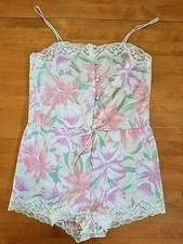 Vintage Victoria's Secret Gold Label Lingerie Romper Teddy, Pink Pastel, Small