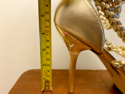 Michael Kors Astrid Metallic Faux Leather Dress Sandals - Pale Gold - 10 M  | eBay